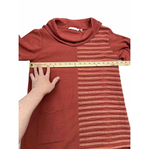 Soft Surroundings‎ Womens Sweater Size M Salmon Pink Lyrical Cowl Neck - Picture 4 of 7